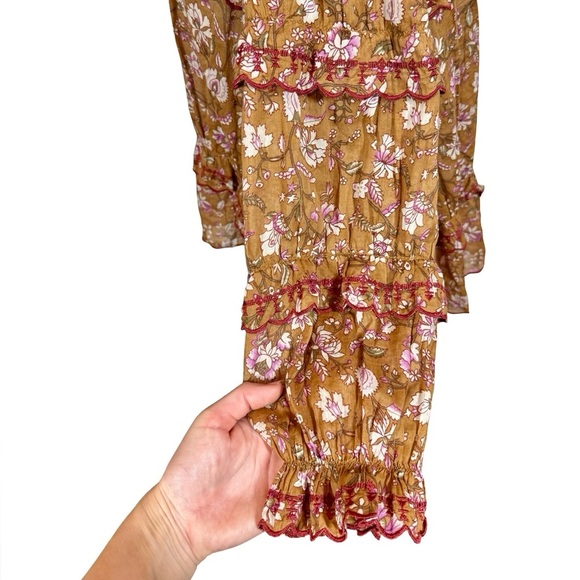 Isabel Marant Etoile Moxley Floral Embroidered Ruffle Blouse FR38/US6 - Picture 6 of 11